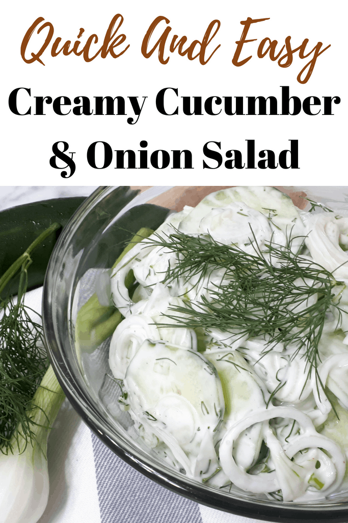 Quick And Easy Creamy Cucumber Onion Salad Recipe - Just Living A Good Life