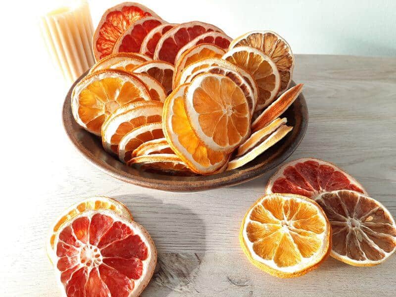 Dehydrated Orange Slices In Bowl